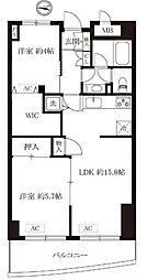 鶴見ワンダーランド 2LDKの間取図画像