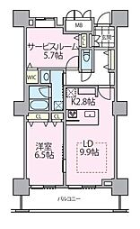ロイヤルパークスタワー南千住 1SLDKの間取図画像