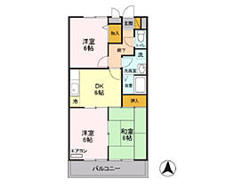 プレヤーデン　Ｂ 2階3DKの間取り