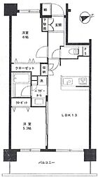 フォースター川口パークサイド 2LDKの間取図画像