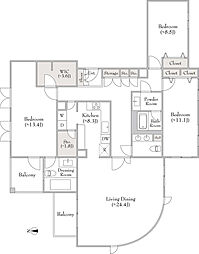 シティハウス大山町 3LDKの間取図画像