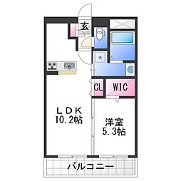 ユーミー三葛 1LDKの間取図画像