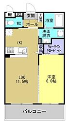YM越猪 1LDKの間取図画像