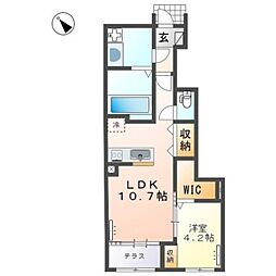 リシェル 1LDKの間取図画像