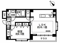 エスタシオン月島 1LDKの間取図画像