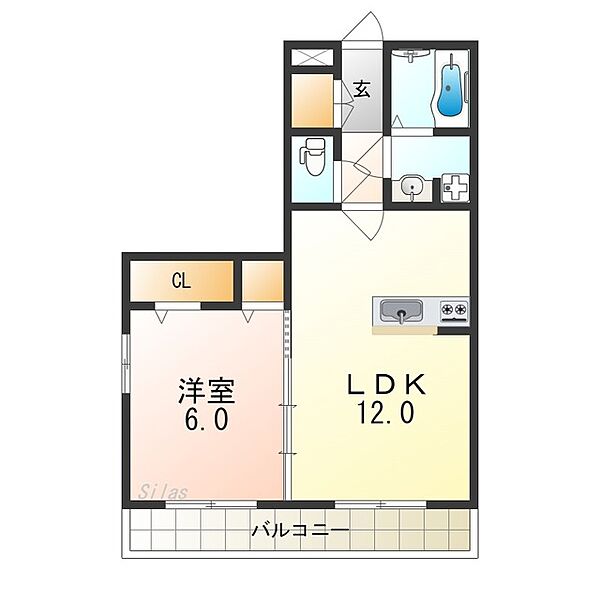 オールワンなかもず　A棟 ｜大阪府堺市北区中百舌鳥町１丁(賃貸アパート1LDK・1階・42.86㎡)の写真 その2