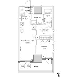 ザ・パークハビオ北千住 2LDKの間取図画像