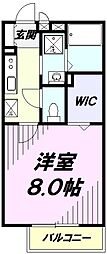 グリーンベール 1Kの間取図画像