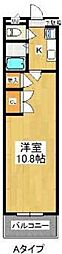 大産鳥飼マンションC 1Kの間取図画像