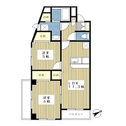 八百倉ファーム 2LDKの間取図画像