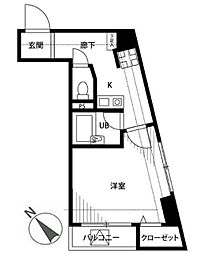プレール御茶ノ水弐番館 1Kの間取図画像