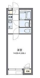 クレイノさんふらわー緑ケ丘 1Kの間取図画像