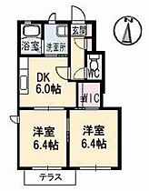 メゾンド　フルール　Ｂ棟 B0103 ｜ 広島県福山市神辺町大字川北880-1（賃貸アパート2DK・1階・45.42㎡） その2