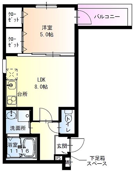 大阪府豊中市豊南町西２丁目(賃貸アパート1LDK・1階・34.20㎡)の写真 その2