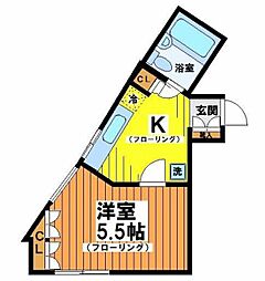 浅野ビル 1Kの間取図画像