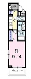 ヴィータ0 1Kの間取図画像