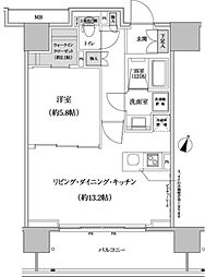パークハビオ渋谷本町レジデンス 1LDKの間取図画像