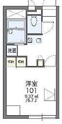 レオパレスサンブリッジ7 1Kの間取図画像