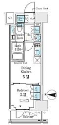 ベルファース錦糸町South 1DKの間取図画像