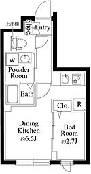 パセオ神宮前II 3階1DKの間取り
