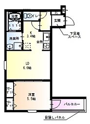 フジパレス東灘3番館 1LDKの間取図画像