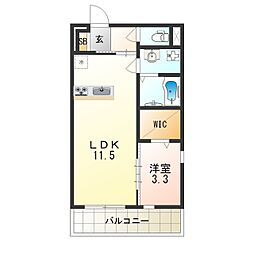 リブリ・昭和園 1LDKの間取図画像