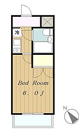 スカイコート相模原6 1Kの間取図画像