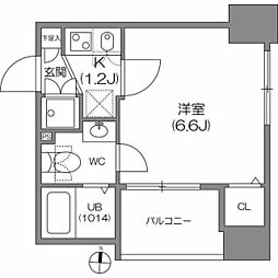 アジールコート中野坂上 1Kの間取図画像