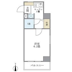 大井町タウンハウス 1Kの間取図画像