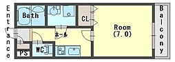 Z-MAISON西大宮 1Kの間取図画像