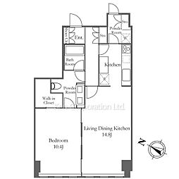 プルデンシャルタワー 1LDKの間取図画像