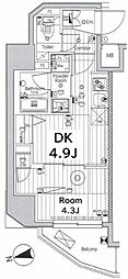 メイクス上野 1DKの間取図画像