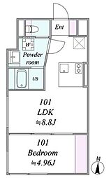 the trias nakano 1LDKの間取図画像