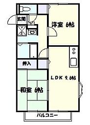 ファミール溝口 2DKの間取図画像