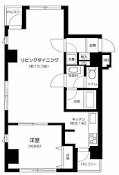 ラグジュアリーアパートメント東日本橋 1LDKの間取図画像