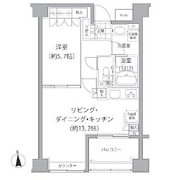 エーデル練馬 1LDKの間取図画像