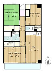 小田急小田原線 相模大野駅 徒歩12分の賃貸マンション 2階3LDKの間取り