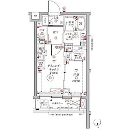 クレイシア・ヴァースクレイシアIDZ中馬込 1DKの間取図画像