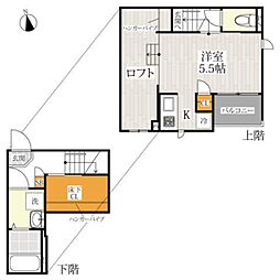 CB北柏グランディール 1Kの間取図画像