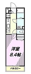 JR中央線 西八王子駅 徒歩15分の賃貸マンション 1階1Kの間取り