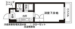 ローズウッド・ハイツ門前仲町 1Kの間取図画像