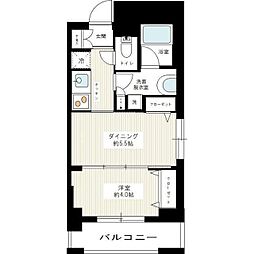 日神デュオステージ浅草橋 1DKの間取図画像