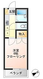 サンヒルズ 1Kの間取図画像