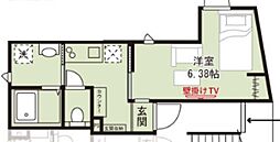 Aurelia Kitasenju 1Kの間取図画像
