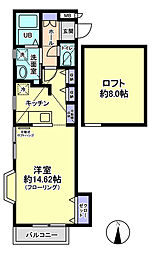 ハイシックスコート ワンルームの間取図画像