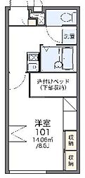 レオパレス鈴蘭 1Kの間取図画像