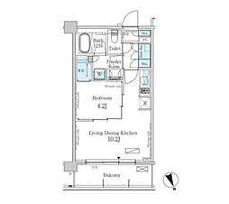 パークアクシス駒込ヒルトップ 1LDKの間取図画像