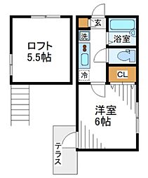 メゾンフラワー新高円寺 1Kの間取図画像