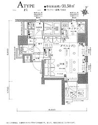 アンビックス神田 4階ワンルームの間取り