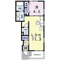 グラースアビタシオン2 1LDKの間取図画像